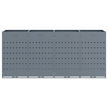 Wheelie Bin Storage for 4 Bins Light Grey 272 x 77.5 x 121.5 cm