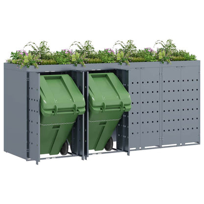 Wheelie Bin Storage for 4 Bins Light Grey 272 x 77.5 x 121.5 cm