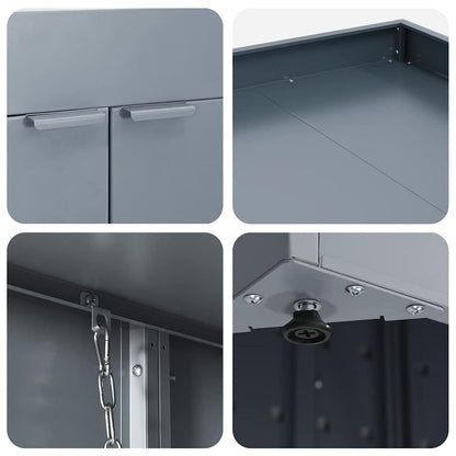 Wheelie Bin Storage for 5 Bins Light Grey 340 x 77.5 x 121.5 cm