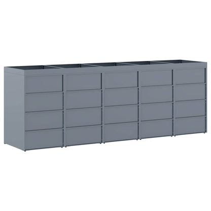 Wheelie Bin Storage for 5 Bins Light Grey 340 x 77.5 x 121.5 cm
