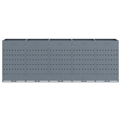 Wheelie Bin Storage for 5 Bins Light Grey 340 x 77.5 x 121.5 cm