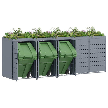 Wheelie Bin Storage for 5 Bins Light Grey 340 x 77.5 x 121.5 cm