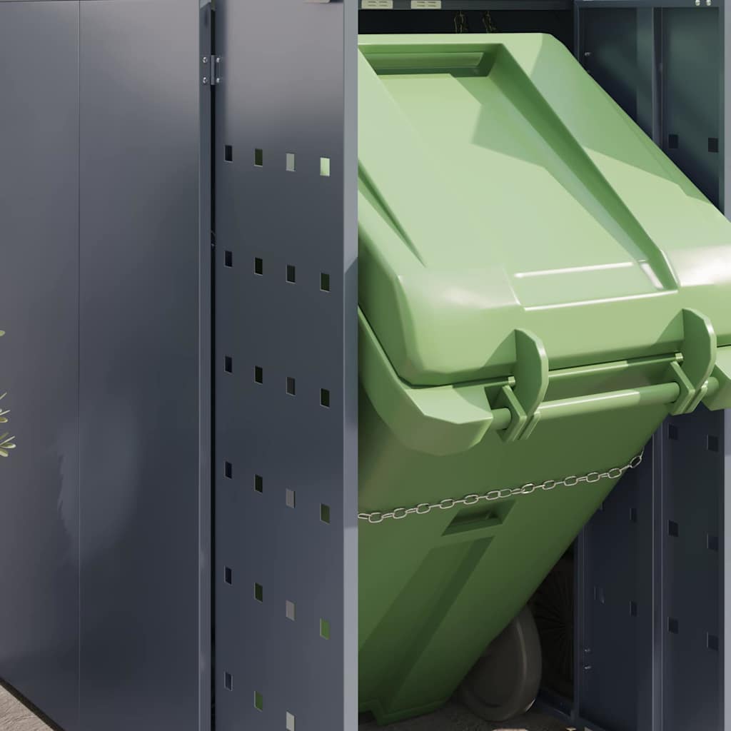 Wheelie Bin Storage for 6 Bins Light Grey 408 x 77.5 x 121.5 cm