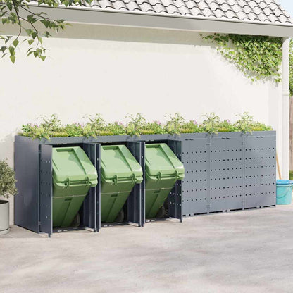 Wheelie Bin Storage for 6 Bins Light Grey 408 x 77.5 x 121.5 cm