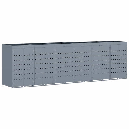 Wheelie Bin Storage for 6 Bins Light Grey 408 x 77.5 x 121.5 cm