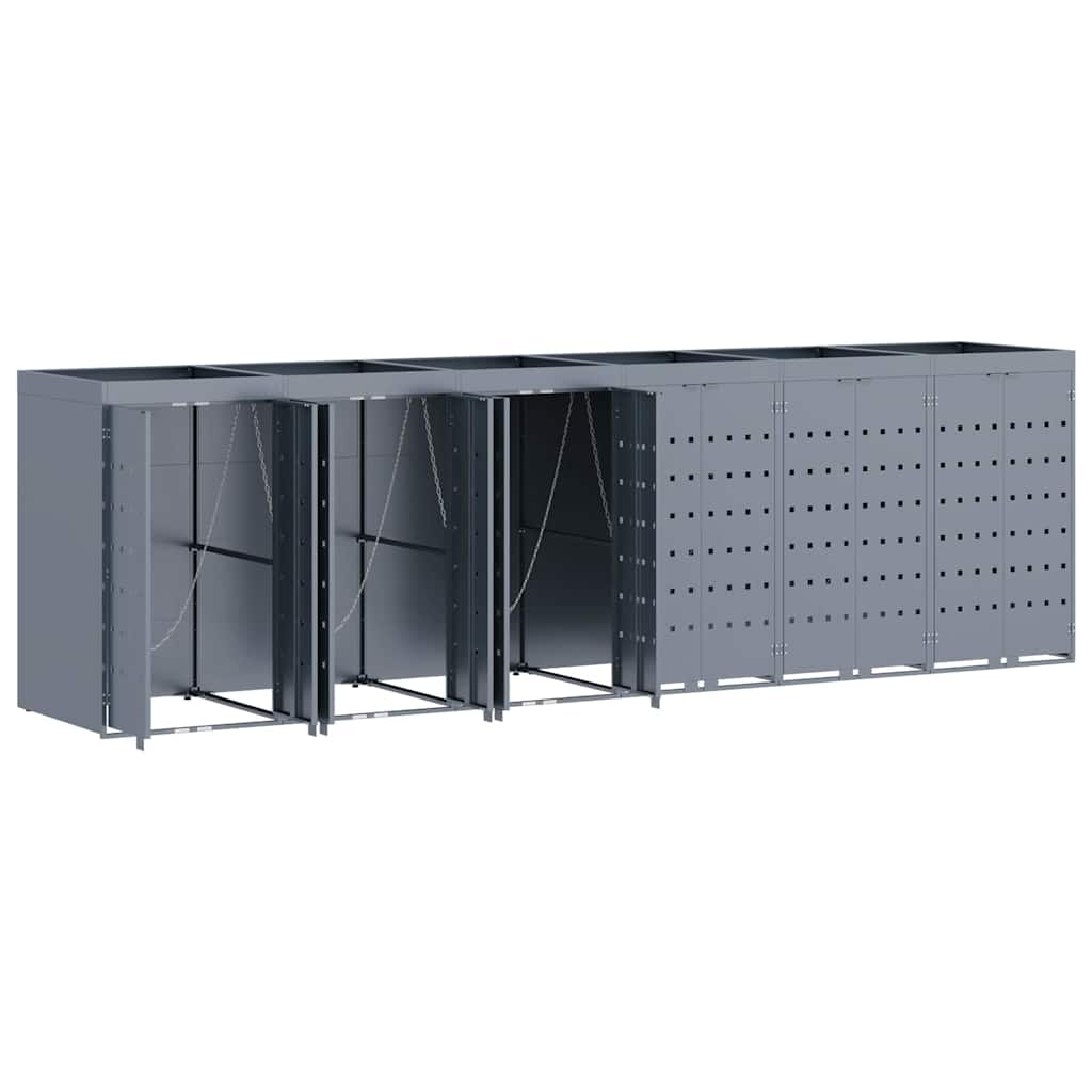 Wheelie Bin Storage for 6 Bins Light Grey 408 x 77.5 x 121.5 cm