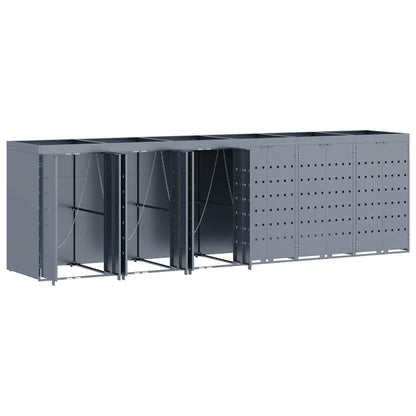 Wheelie Bin Storage for 6 Bins Light Grey 408 x 77.5 x 121.5 cm
