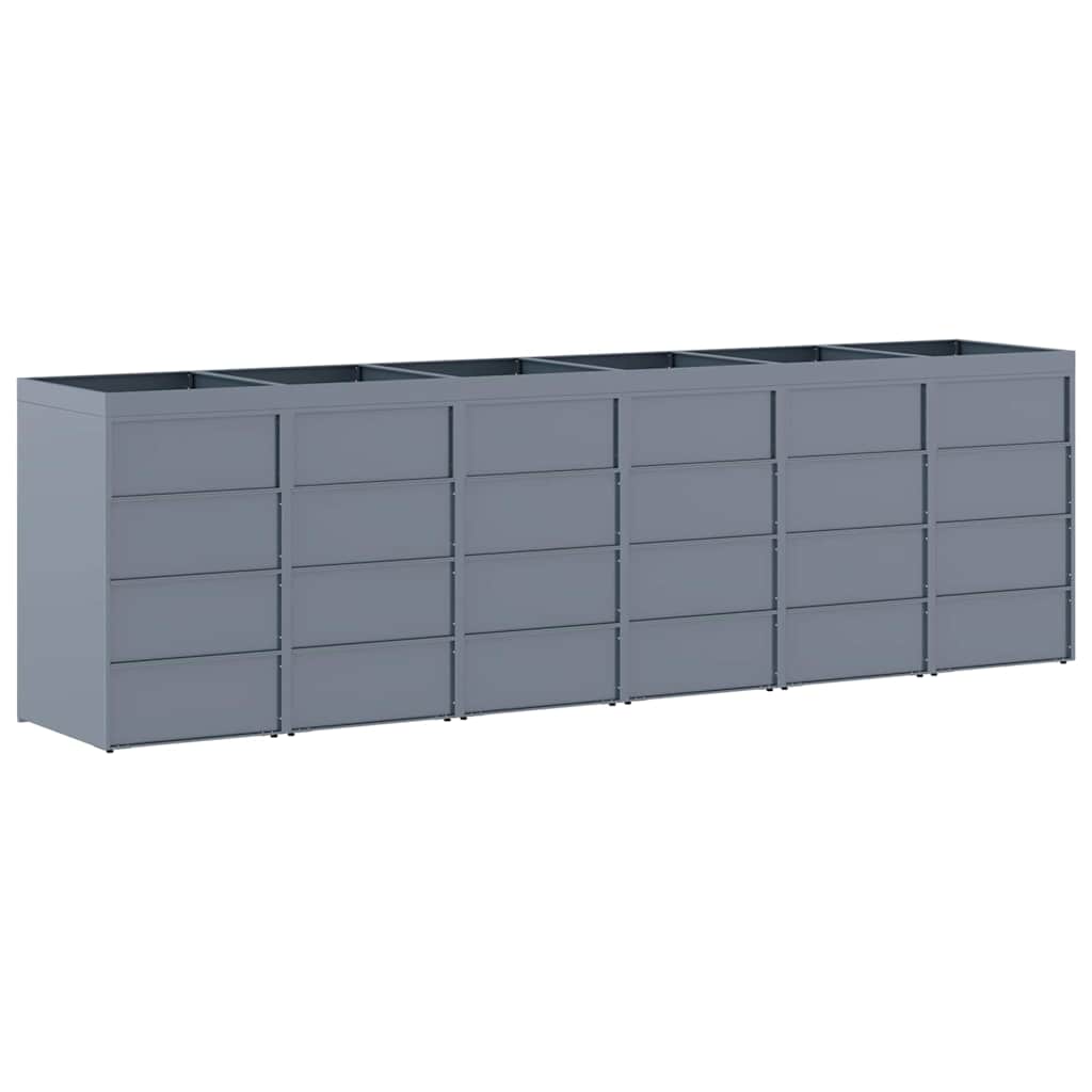 Wheelie Bin Storage for 6 Bins Light Grey 408 x 77.5 x 121.5 cm