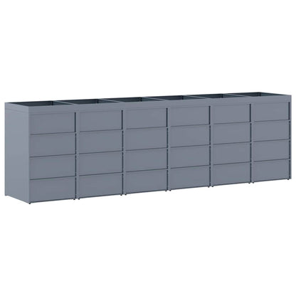 Wheelie Bin Storage for 6 Bins Light Grey 408 x 77.5 x 121.5 cm