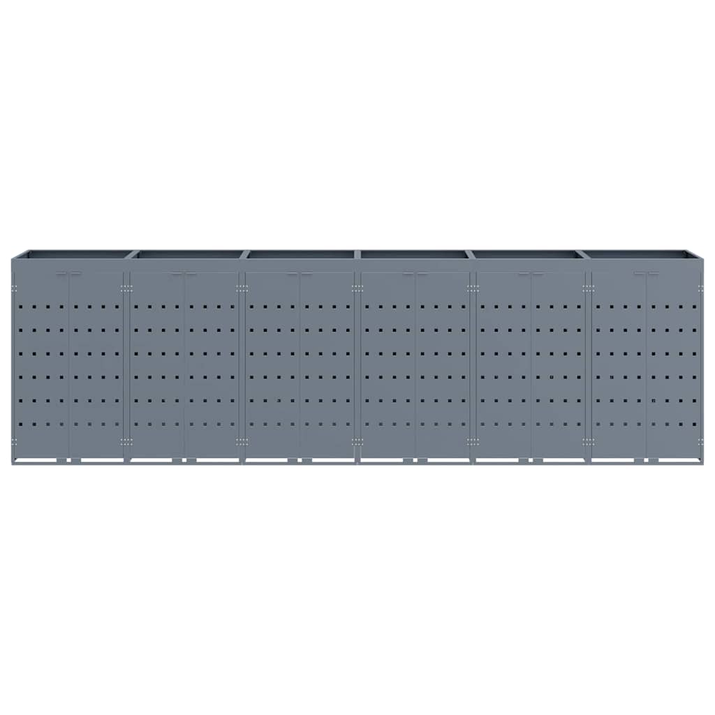 Wheelie Bin Storage for 6 Bins Light Grey 408 x 77.5 x 121.5 cm