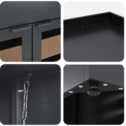 Wheelie Bin Storage for 3 Bins Anthracite 204 x 77.5 x 121.5 cm