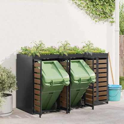 Wheelie Bin Storage for 3 Bins Anthracite 204 x 77.5 x 121.5 cm