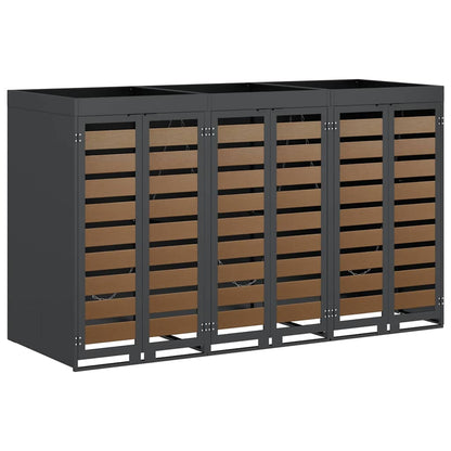 Wheelie Bin Storage for 3 Bins Anthracite 204 x 77.5 x 121.5 cm