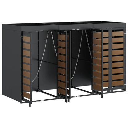 Wheelie Bin Storage for 3 Bins Anthracite 204 x 77.5 x 121.5 cm
