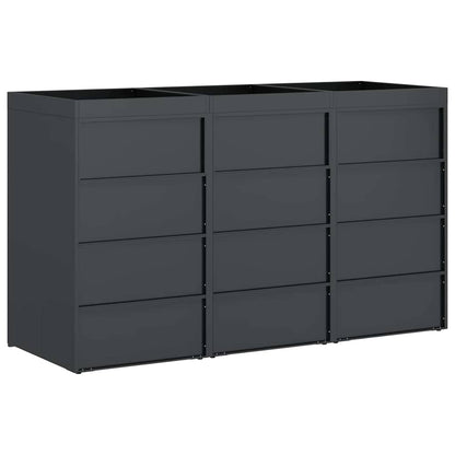 Wheelie Bin Storage for 3 Bins Anthracite 204 x 77.5 x 121.5 cm