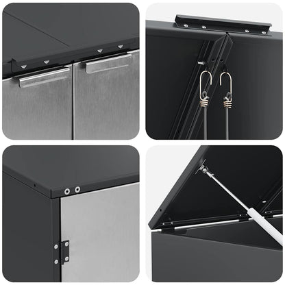 Wheelie Bin Storage for 6 Bins Stainless Steel Anthracite