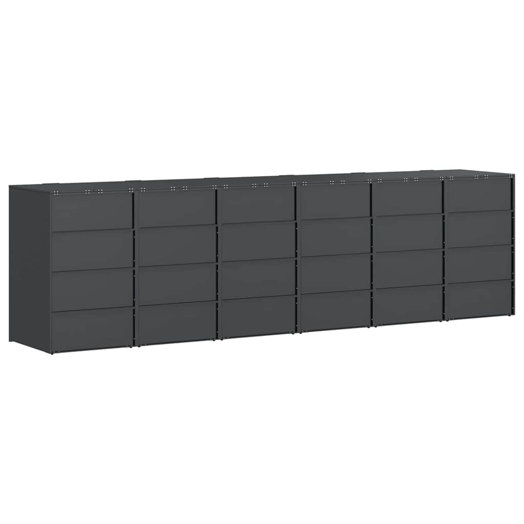 Wheelie Bin Storage for 6 Bins Stainless Steel Anthracite