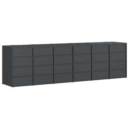 Wheelie Bin Storage for 6 Bins Stainless Steel Anthracite