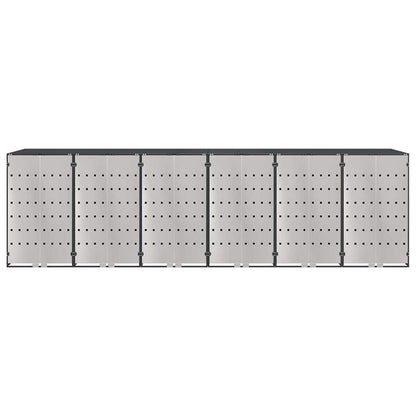 Wheelie Bin Storage for 6 Bins Stainless Steel Anthracite