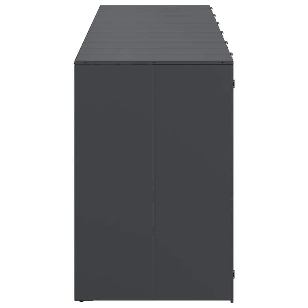 Wheelie Bin Storage for 6 Bins Stainless Steel Anthracite