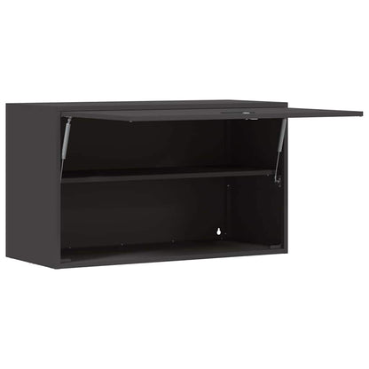 Wall Cabinet for Garage with Gas-lift Door Black
