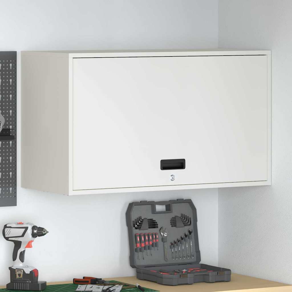 Wall Cabinet for Garage with Gas-lift Door White