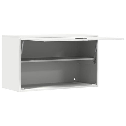 Wall Cabinet for Garage with Gas-lift Door White