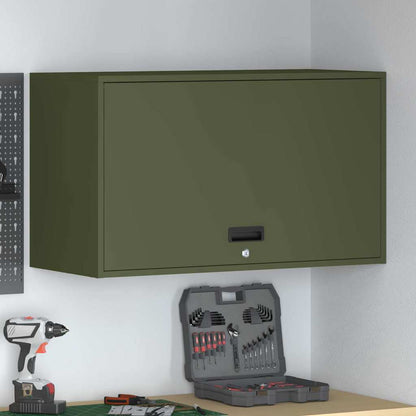 Wall Cabinet for Garage with Gas-lift Door Olive green
