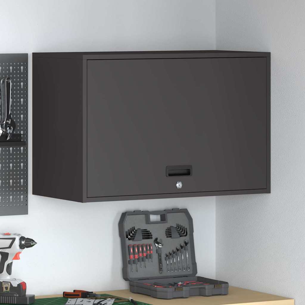 Wall Cabinet for Garage with Gas-lift Door Black