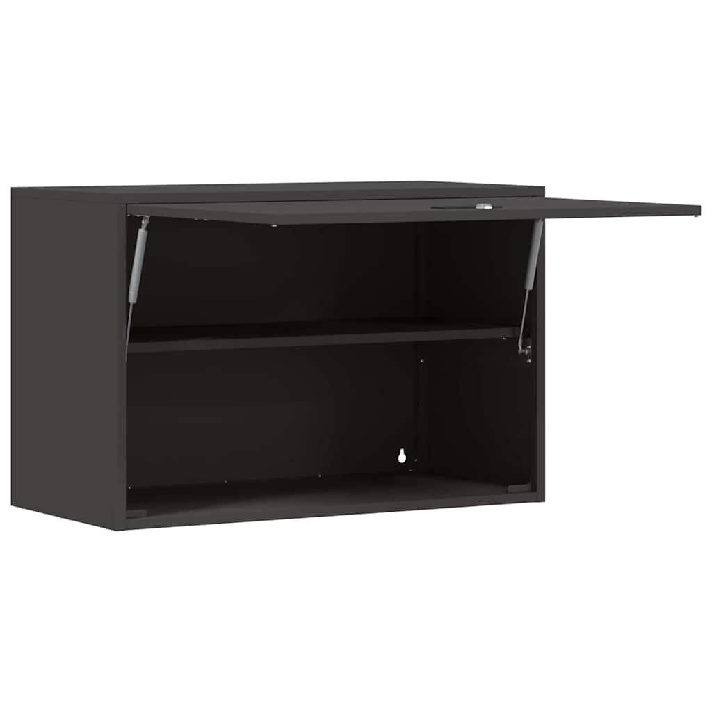Wall Cabinet for Garage with Gas-lift Door Black