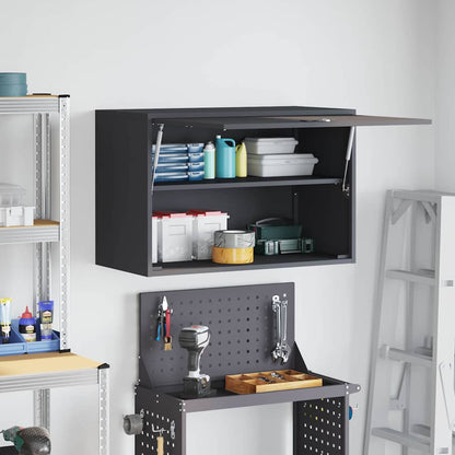 Wall Cabinet for Garage with Gas-lift Door Anthracite