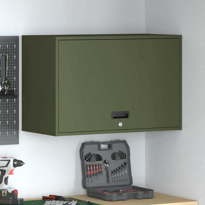 Wall Cabinet for Garage with Gas-lift Door Olive green