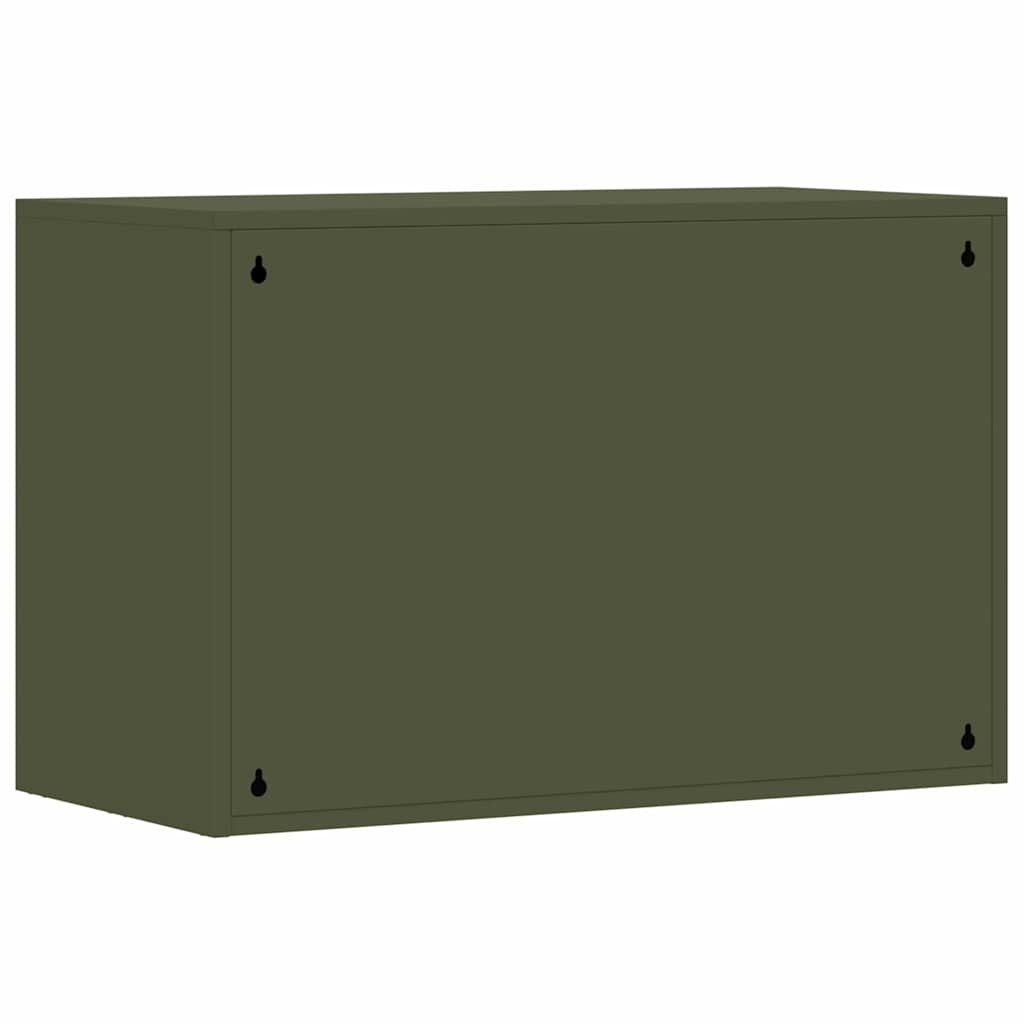 Wall Cabinet for Garage with Gas-lift Door Olive green