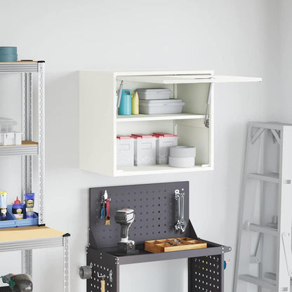 Wall Cabinet for Garage with Gas-lift Door White
