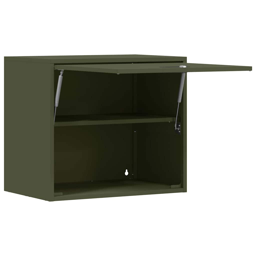 Wall Cabinet for Garage with Gas-lift Door Olive green