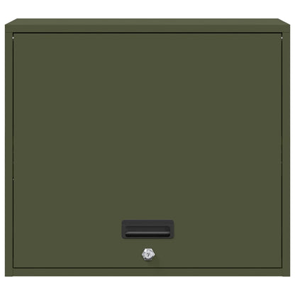 Wall Cabinet for Garage with Gas-lift Door Olive green