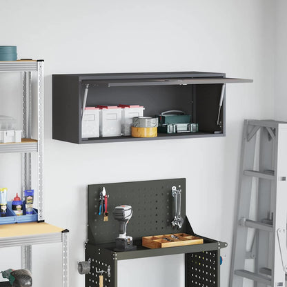 Wall Cabinet for Garage with Gas-lift Door Black