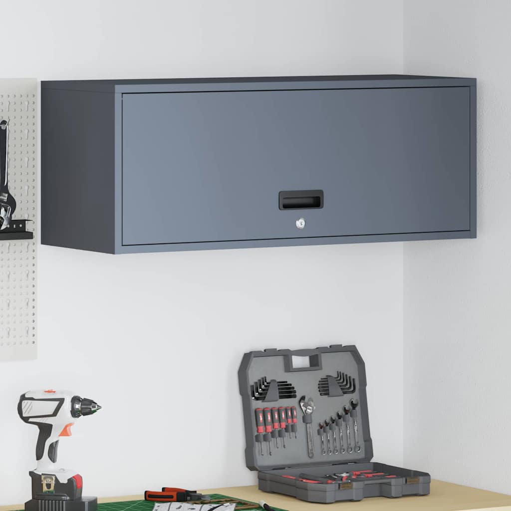 Wall Cabinet for Garage with Gas-lift Door Anthracite