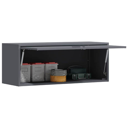 Wall Cabinet for Garage with Gas-lift Door Anthracite