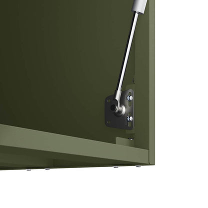 Wall Cabinet for Garage with Gas-lift Door Olive green