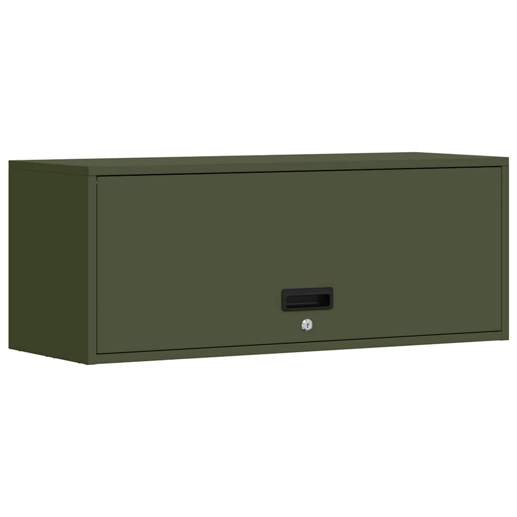 Wall Cabinet for Garage with Gas-lift Door Olive green