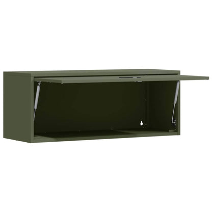 Wall Cabinet for Garage with Gas-lift Door Olive green