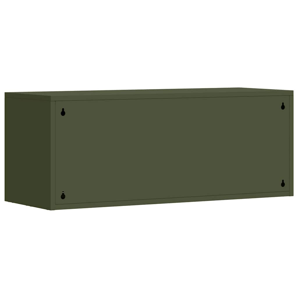 Wall Cabinet for Garage with Gas-lift Door Olive green