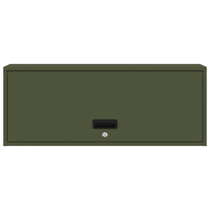 Wall Cabinet for Garage with Gas-lift Door Olive green