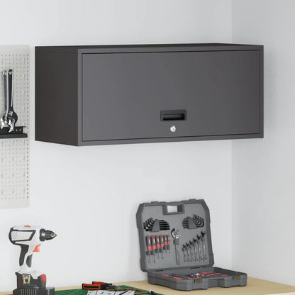 Wall Cabinet for Garage with Gas-lift Door Black