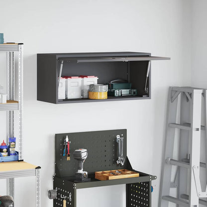 Wall Cabinet for Garage with Gas-lift Door Black