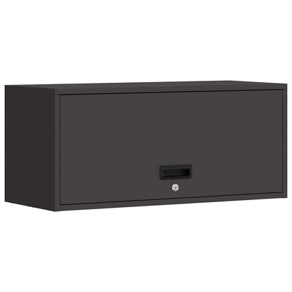 Wall Cabinet for Garage with Gas-lift Door Black