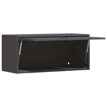 Wall Cabinet for Garage with Gas-lift Door Black