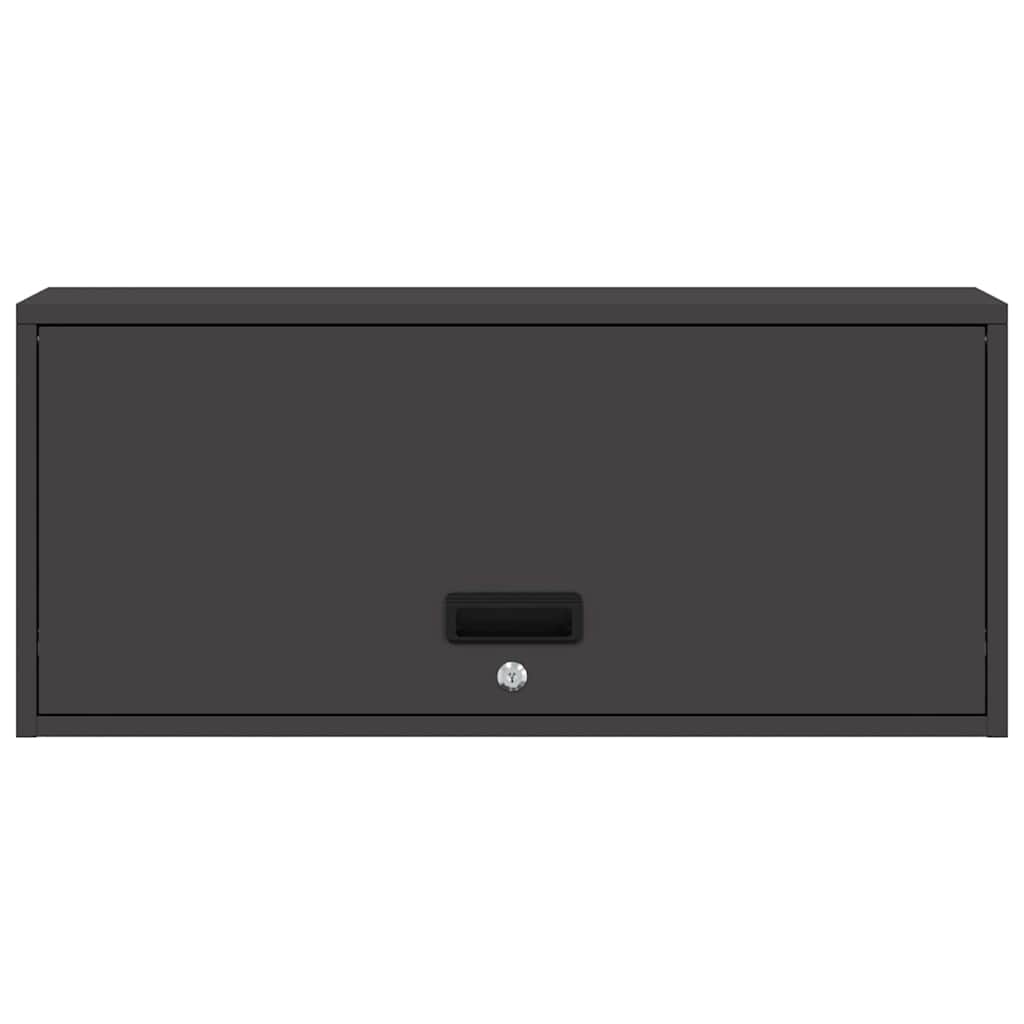 Wall Cabinet for Garage with Gas-lift Door Black