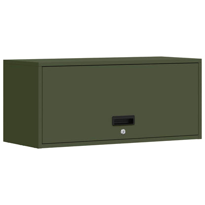 Wall Cabinet for Garage with Gas-lift Door Olive green